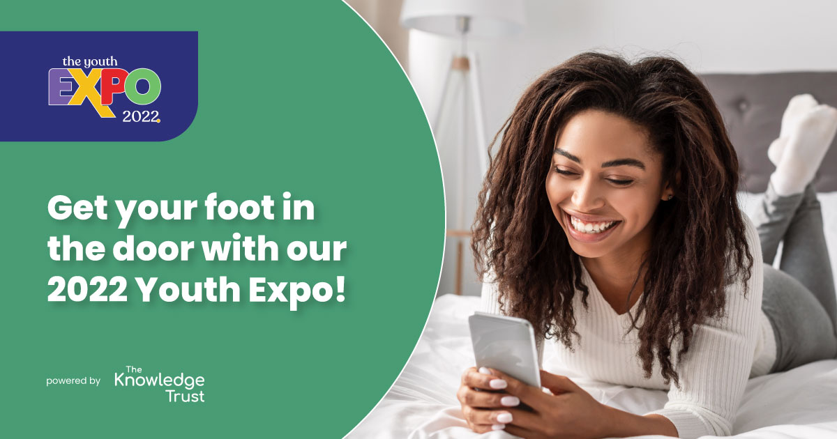 Knowledgetrust's tweet photo. Looking for opportunities to get your career started? 

Get your foot in the door with us at The Youth Expo! There are partners offering career opportunities, register now to get access: https://t.co/oqQx1lXbfi https://t.co/kVqcj1uAoU