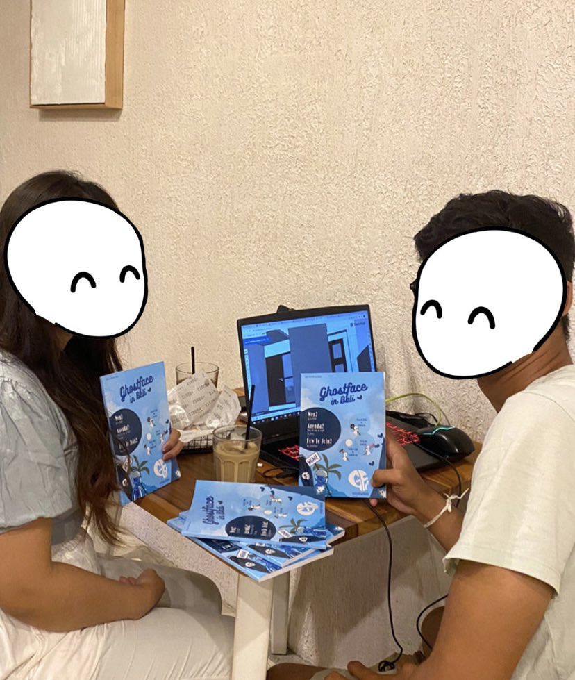 Made this “Ghostface in Bali” notebook to give it to ma lovely frens, I’ll keep giving it out to my frens tomorrow so they can KNOW WHAT IS GHOSTFACE👻👻🥰🥰 #Ghostfaceweek <a href="/GhostfaceNFT/">GHOSTFACEKILLA</a> <a href="/BMO_GF/">BMO_Ghostface</a> <a href="/wgmidiot/">wgmidiot</a> <a href="/bennymax_/">Ben</a> @prinzNFT17