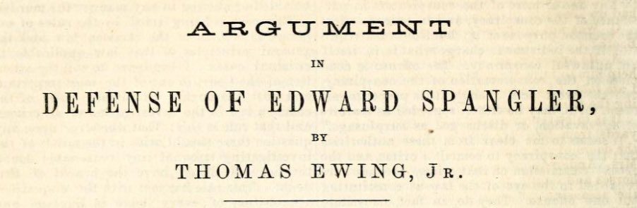 LinConspirators's tweet photo. #OTD June 20, 1865: Thomas Ewing presented his closing argument in defense of #EdmanSpangler. Ewing expertly discredited each part of the government’s flimsy case against the @fordstheatre carpenter whose only crime was having a poor choice of friends. https://t.co/RBRp4BfvTw https://t.co/F3buBnOVi9