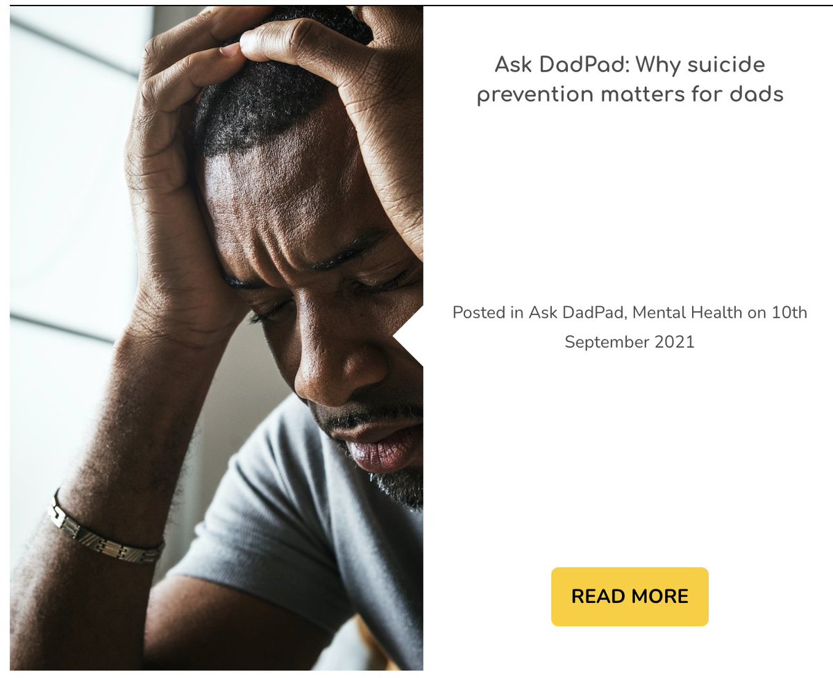 dadpaduk's tweet photo. (9/10)
Our penultimate post, resharing some of our #mentalhealth focused #DadPadblog's for #IFMD2022, raises the important issue of #suicideprevention, & why it's a key topic for those around #newdads. Do have a read & maybe also share? https://t.co/Nm6gAqej1R
#dadsmatter https://t.co/bB37gsfjDQ