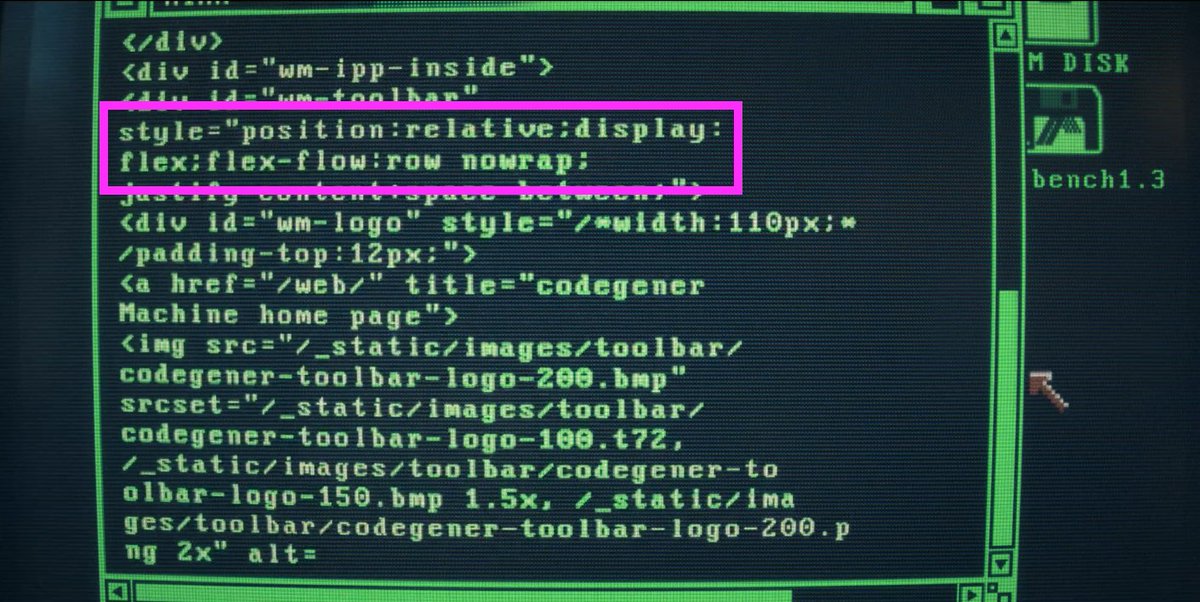oltodo's tweet photo. The strangest #StrangerThings's thing: HTML with flexbox in 1986! 🤣 https://t.co/wFVNjIbxuh