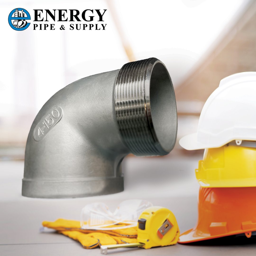 energy_pipe's tweet image. This is a #150 elbow fitting with male and female pipe thread. These fittings are made for angle changes which alter the direction of the flowing media. 
#pipefittings #elbowfitting #stainlesssteelfittings #threadedfitting