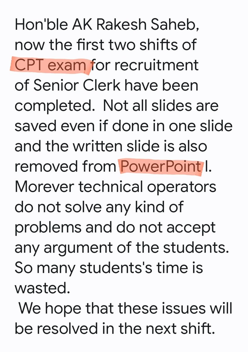 Respected <a href="/AKRAKESHIAS1/">A.K. RAKESH, IAS</a> sir🙏
Please look into these matter &amp; resolve it. Many students have face issue in Power point Excel &amp; Email.
If still issues are there due to server then there is no meaning of taking these exam second time.😔
<a href="/YAJadeja/">Yuvrajsinh Jadeja</a> 
<a href="/rohitkumarmali/">Rohit mali🇮🇳</a> 
<a href="/devanshijoshi71/">Devanshi Joshi</a>