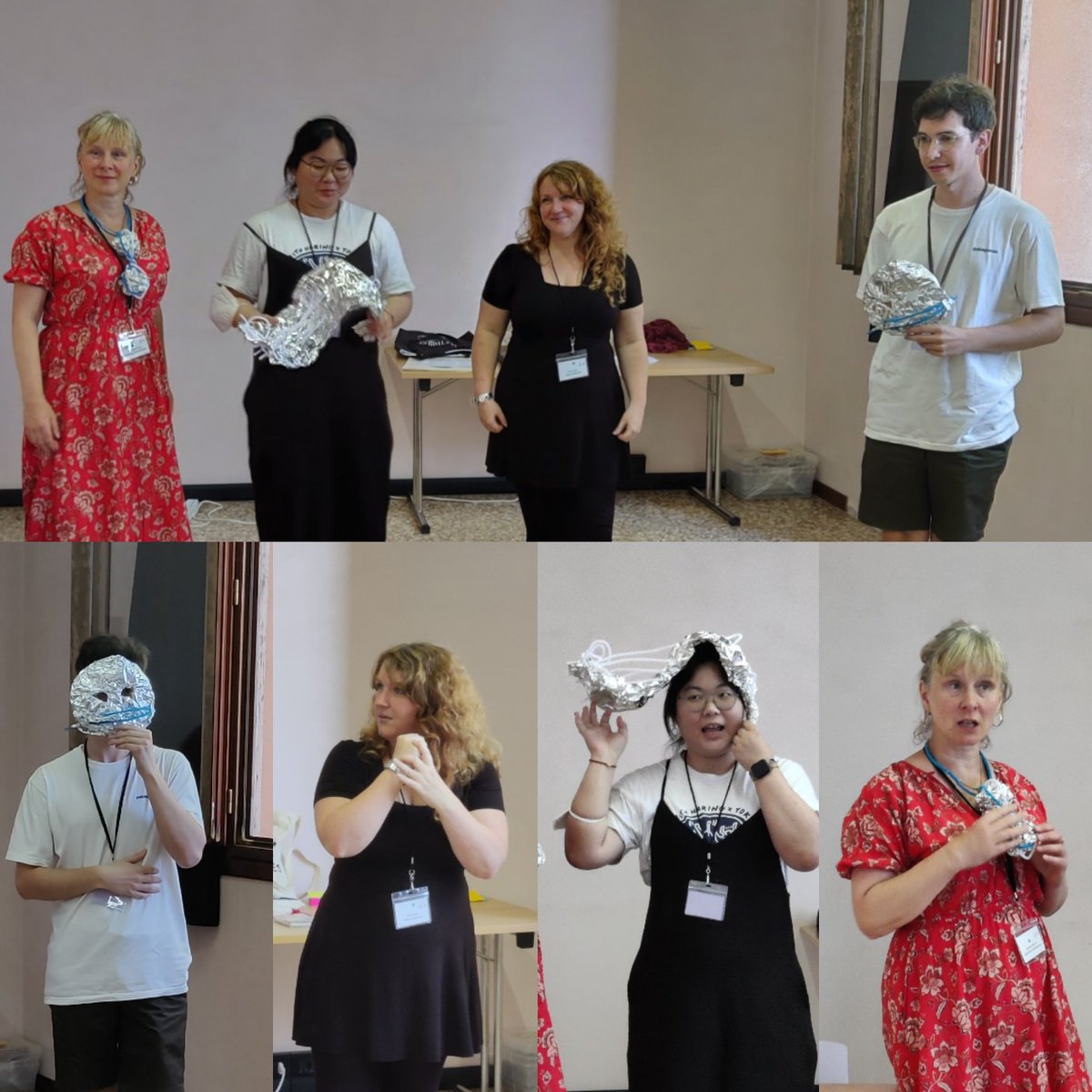acm_cc's tweet photo. In @creativereframe's Leading Teams to Victory workshop, the team created wearable artifacts to remind individuals of the environment they live in and of their impact on that environment - here they are showcasing their work! #CC2022 @JenGuillemin https://t.co/qSK35M3K4C