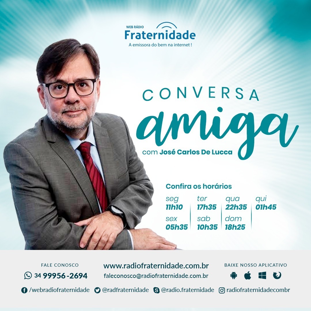 wrfraternidade's tweet photo. Vc escuta hoje, 11h10, mais um Conversa Amiga inédito com o querido @josecdelucca Mais um tema muito interessante. Ouça com a gente  em https://t.co/R7Lxr99cCp ou no aplicativo. Veja os outros horários de exibição no post. https://t.co/aPyPdin7Fb