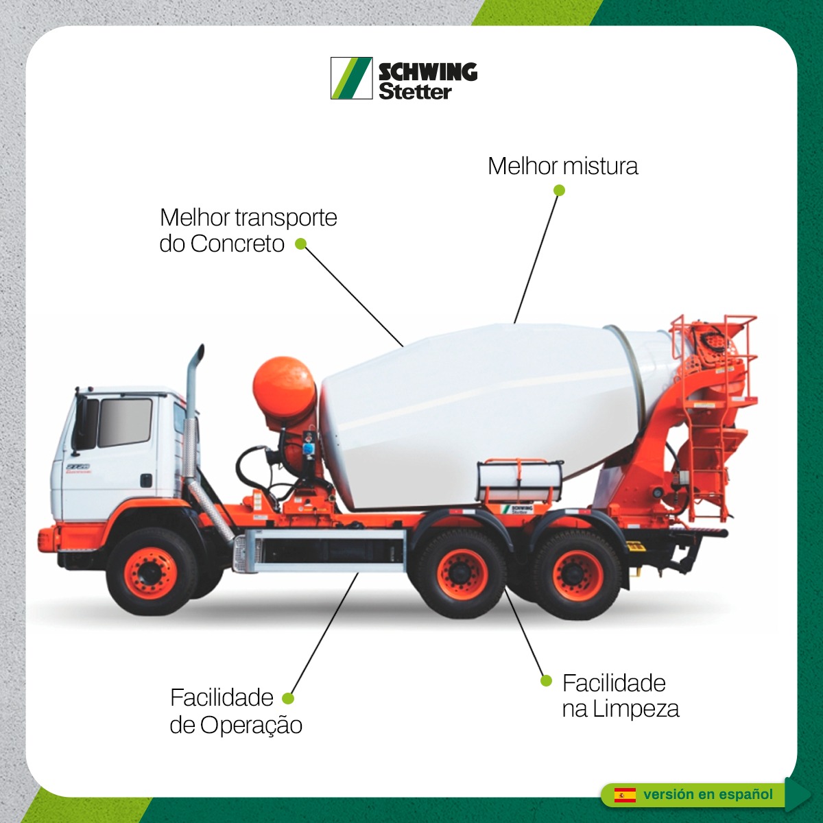 SCHWINGBrasil's tweet photo. Conheça a Autobetoneira AM8FHC - BasicLine tecnologias exclusivas SCHWING Stetter para facilitar os processos da sua empresa.
Quer saber mais? Ligue grátis para (11) 0800 770 9876 ou envie um e-mail para: info@schwingstetter.com.br. https://t.co/mY4D0qUyyo