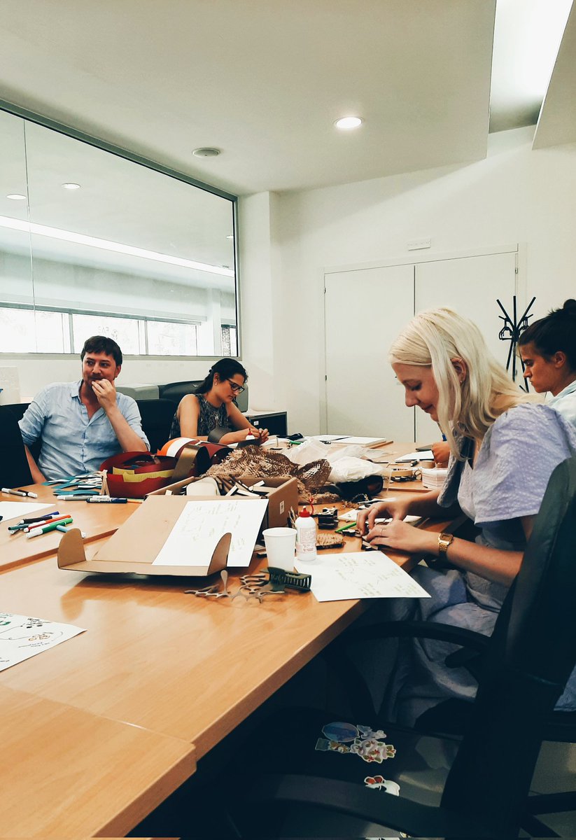 Hard at work (re)making AI. 

Each participant was allotted a different material involved in AI production, &amp; asked to rethink it's use/collection/supply. 

Stay tuned for the (v interesting) outputs! 

<a href="/digitalmatcha/">Amanda</a> <a href="/maggieselfie/">Maggie Mustaklem</a> @imaginari_es <a href="/VBernasconi_/">Valentine Bernasconi</a> <a href="/acm_cc/">Creativity & Cognition</a> #creativeai