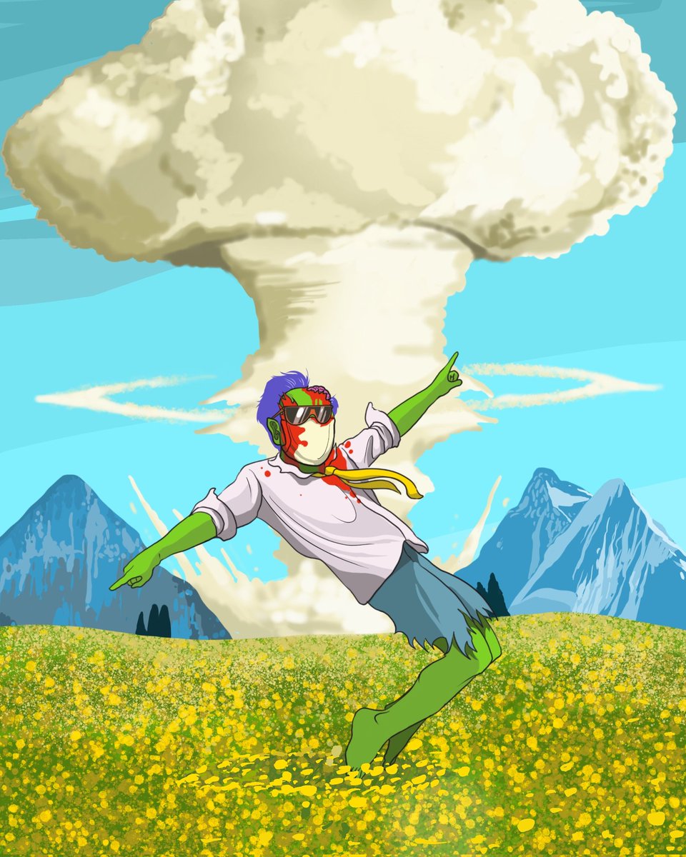 100 ways to die 

No.19

"Death by atomic bomb"

#DeathofBob #painting #digitalpainting #ArtistOnTwitter #nftartist #artists #modernart #contemporaryartist #artwork #dailyart #artlovers #現代アート #日本で展覧会してえや