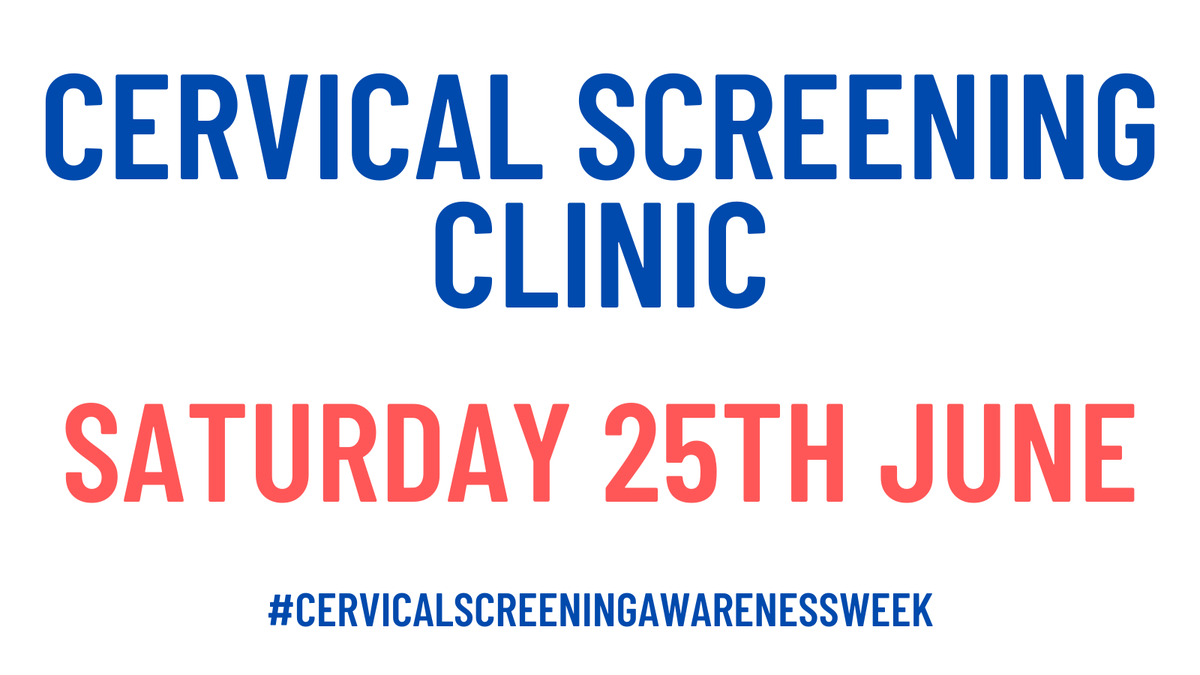 This #CervicalScreeningAwarenessWeek we have lots of appointments available for cervical screenings (smear tests). This includes a clinic this Saturday (25th June) at Rosebank Surgery.

If eligible, you can book directly via the NHS App, Patient Access or myGP app.