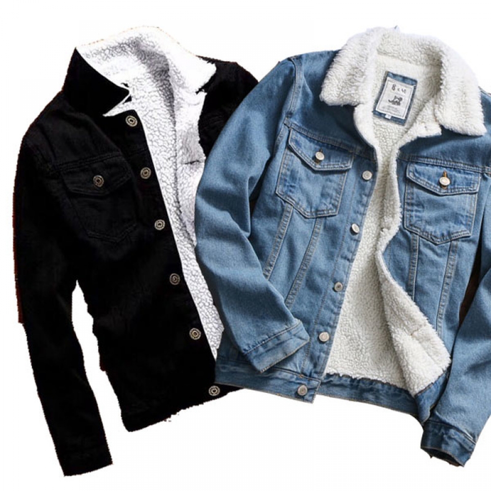 #mensworld ZOGAA 2019 New Men Fashion Wool Thick Warm Denim Jacket Guys Casual Slim Fit Streetwear Outwear Male Cowboy Coat Jean Jacket