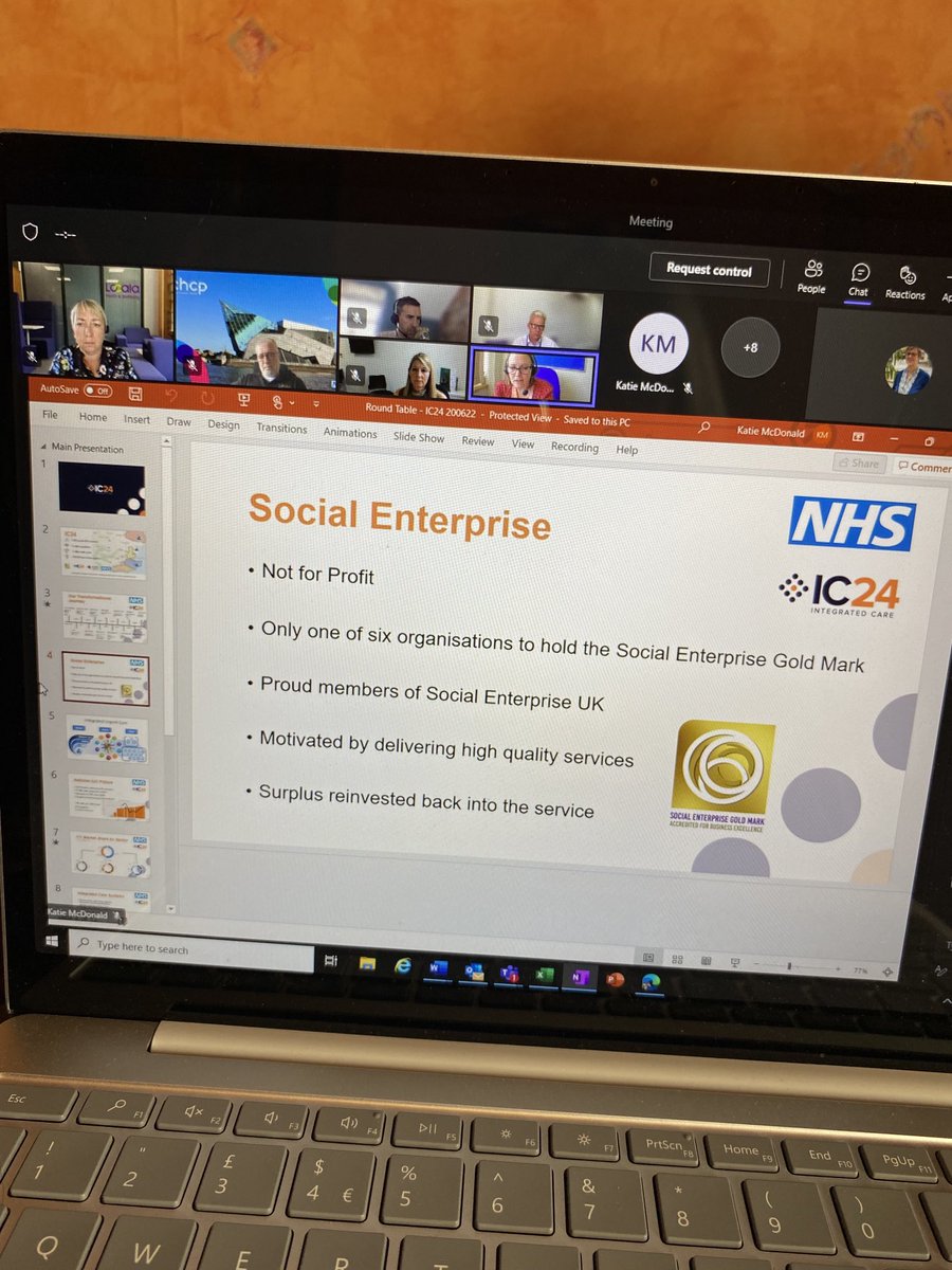 Talking to colleagues from social enterprise about the role of the sector in improving health &amp; care. ⁦ ⁦<a href="/PittsK24/">Katherine Pitts</a>⁩ describes a social enterprise model in the urgent &amp; emergency care sector, spanning several integrated care systems