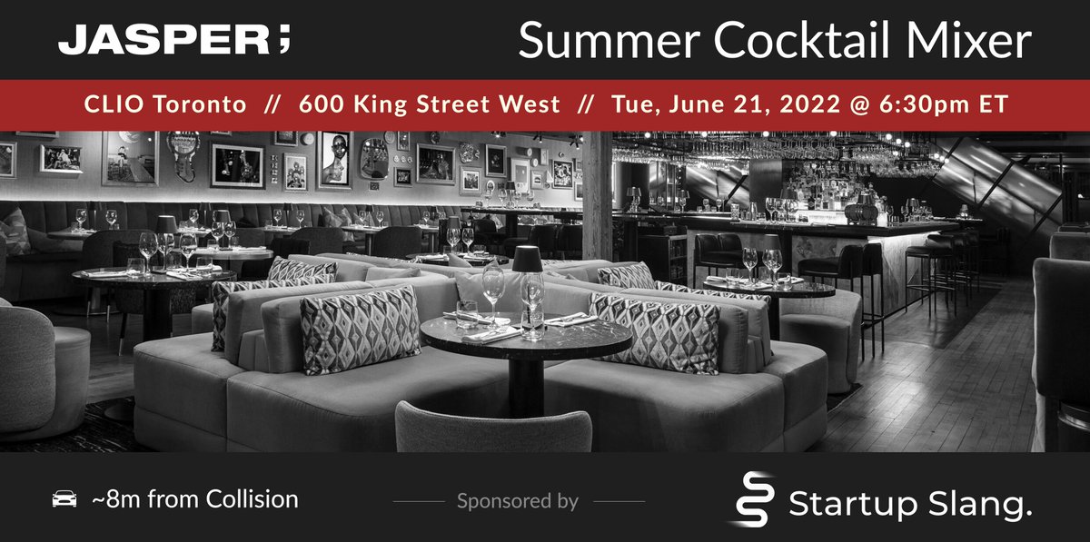 JasperXpim's tweet photo. Attending #CollisionConf in Toronto this week, you're invited to join us for appetizers and premium cocktails after the show on Tuesday (June 21st) at 6:30pm, at CLIO, one of the city's most elegant private clubs.

Hope to see you there!

#PIM #eCommmerce #metaverse #retail #web3 https://t.co/50cK5Krqg8