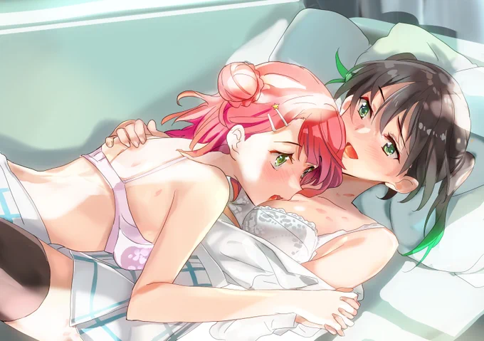 歩夢が留学前に侑ちゃん押し倒してゆうぽむキスマークつけ合った回 