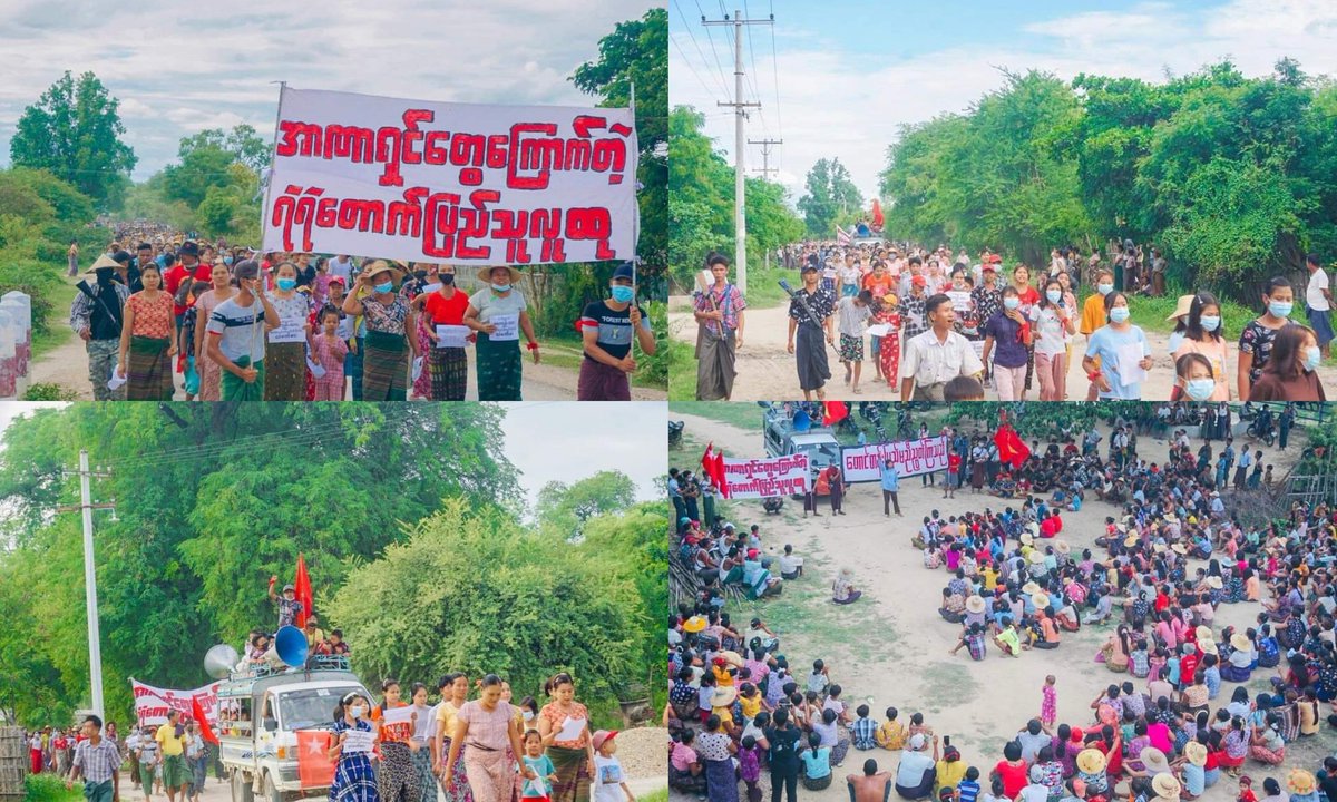 ActivistLittle's tweet photo. Anti-coup revolutionary strike in Sagaing's Myinmu Twp.

#2022Jun20Coup #NoExemption #FreezePaymentsToJunta #WhatsHappeningInMyanmar https://t.co/aiNW6FH2W0