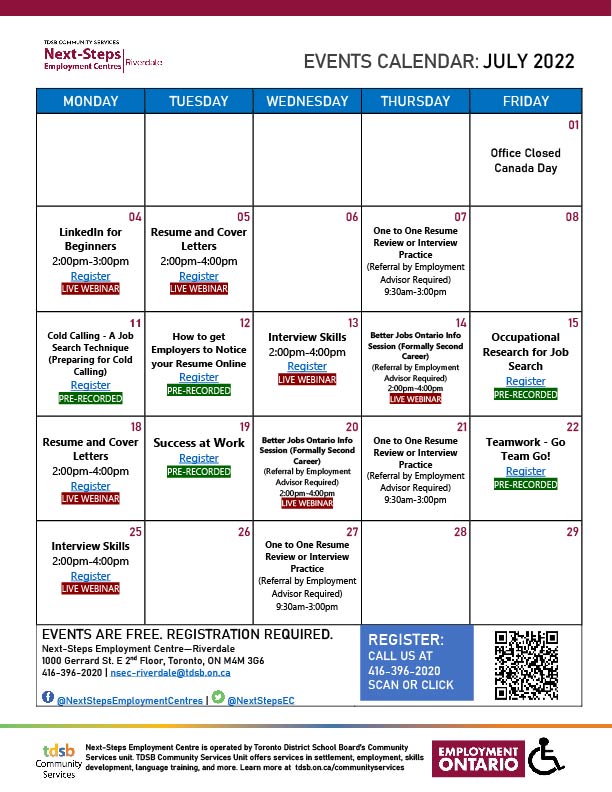 GerrardSquare's tweet image. Next Steps Employment July Event Calendar  
#nextstepsemployment 
#shopthesquare
