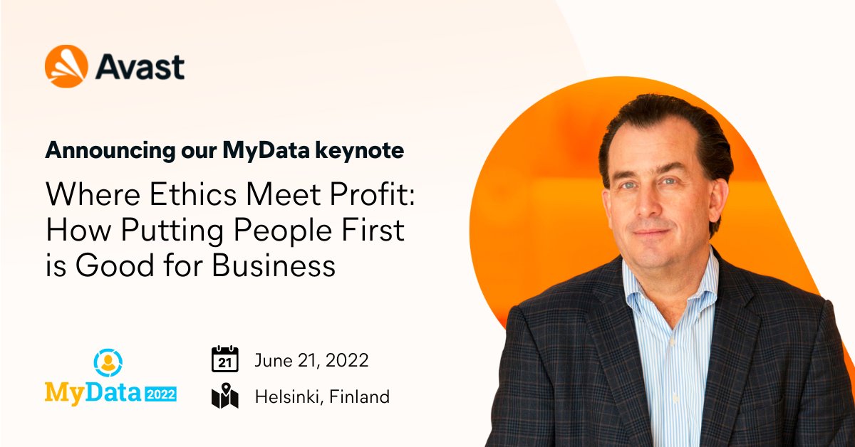 What does empowering individuals with control of their personal information mean for businesses?

Join our #MyData2022 keynote tomorrow, where <a href="/Avast/">Avast</a>'s Charles Walton will go over how putting people first is not only ethical, but profitable as well.

2022.mydata.org/programme/