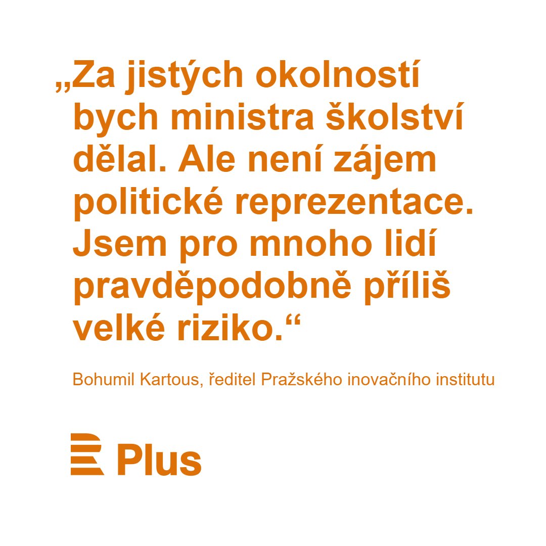 Reforma školství by se mohla zabrzdit, pokud ministra školství Petra Gazdíka (STAN) nahradí člověk, který nebude tak průbojný, míní <a href="/BohumilKartous/">Bob Kartous</a>, ředitel Pii_institut.  • Celý pořad #OsobnostPlus včetně audia a videa → rozhl.as/OsobnostKartous.