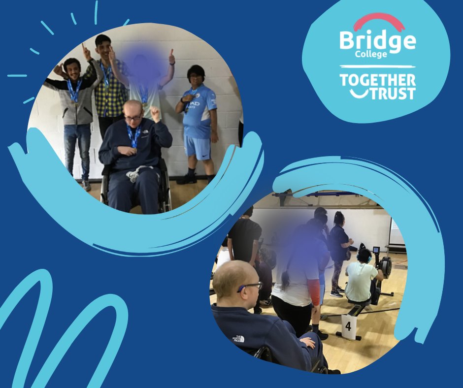 BridgeCollege_'s tweet photo. #BridgeCollege learners had a fantastic opportunity to take part in the @GreaterSport indoor @BritishRowing event. We're all super proud of everyone that took part, especially as it was their first time rowing & they won the FE team relay. Well done everyone! #SpecialistEd https://t.co/X2yMSiTSYk