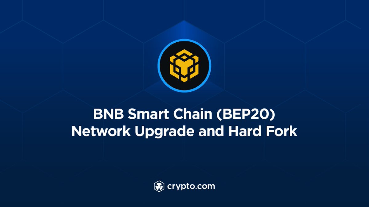 cryptocom's tweet photo. 🚨 BNB Smart Chain (BEP20) network upgrade and hard fork 🚨

🗓️ Scheduled at the BNB Smart Chain block height of 18,907,621, or approximately on 22 June 2022, 08:00 UTC https://t.co/oBWdJBSaih
