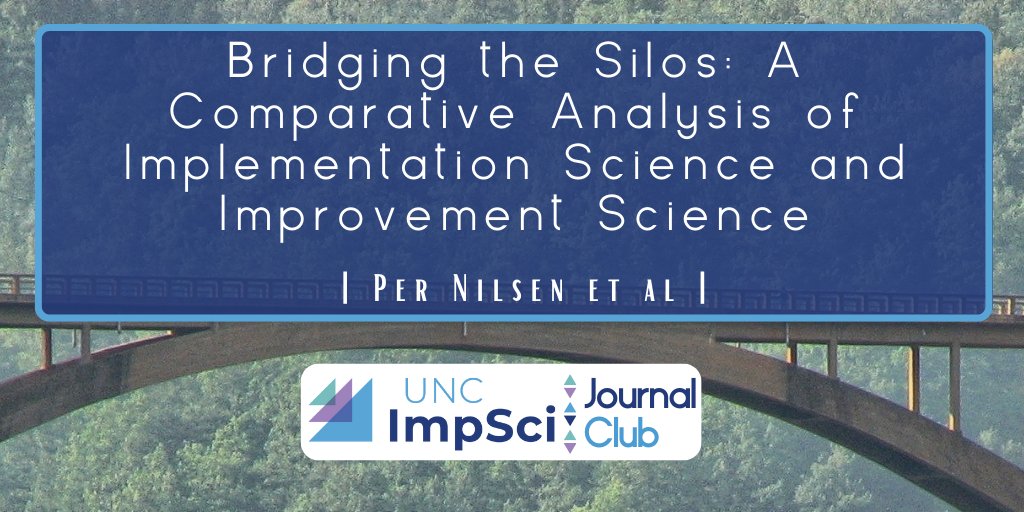 Implementation science &amp; improvement science have similar endpoints but different starting points, according to this #ImpSciJournalClub article.

<a href="/JohanThor1/">Johan Thor</a> @JenniferLeeman1 <a href="/BoelGare/">Boel Andersson Gäre</a> <a href="/NickSevdalis/">Nick Sevdalis</a> 

Read how to bridge the fields here: ow.ly/kziM50JiUSS