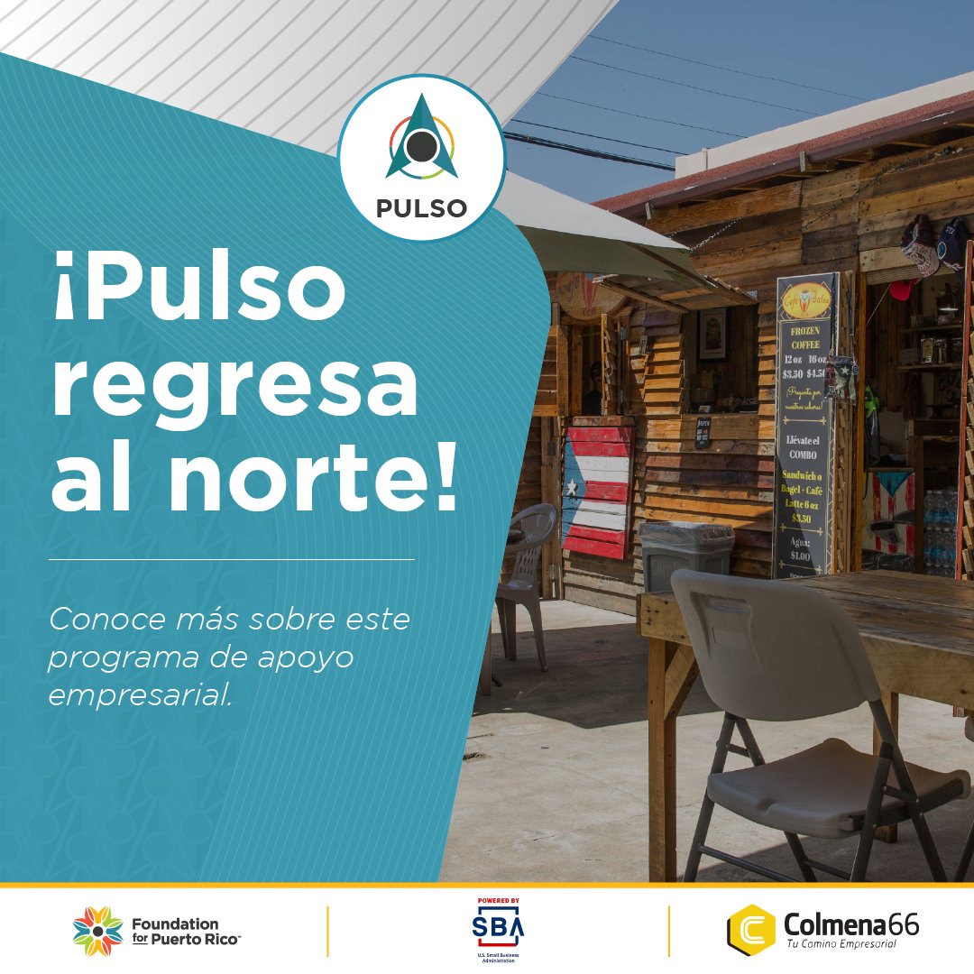 ¡PULSO regresa pa' poner tu negocio al día!💥 A través de #PULSO, un programa de apoyo para pequeños negocios en el norte, llevarás a tu empresa a otro nivel con la asistencia técnica y las herramientas necesarias.

➡️ Accede a foundationpr.org/pulso.