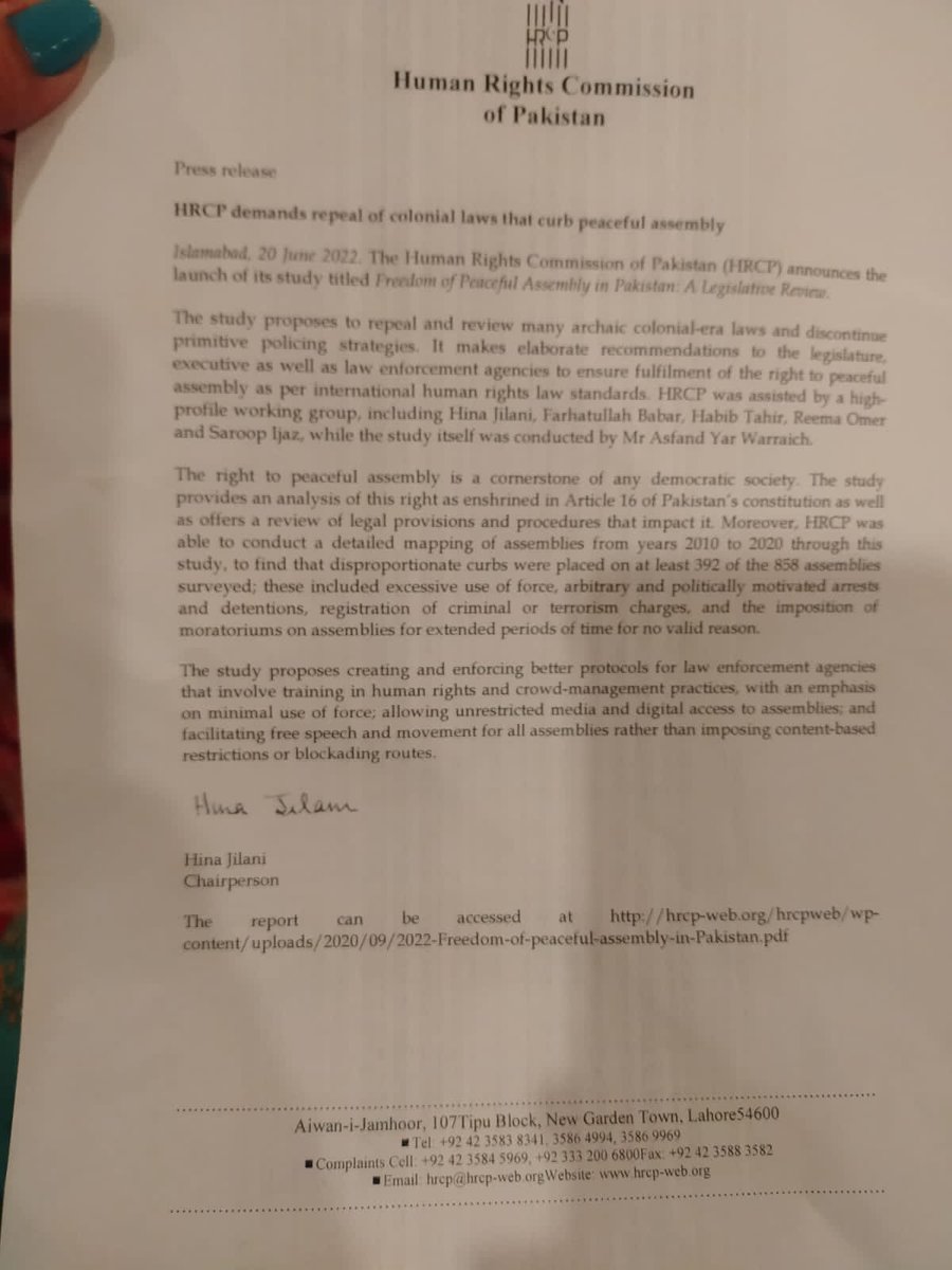 voicepkdotnet's tweet photo. The #RightToPeacefulAssembly is enshrined in #Article19 of Pakistan's constitution. But these laws prevent citizens from lodging protests under the fear of extrajudicial punishments and criminal proceedings.
2/3 https://t.co/TQJlIVXKFW