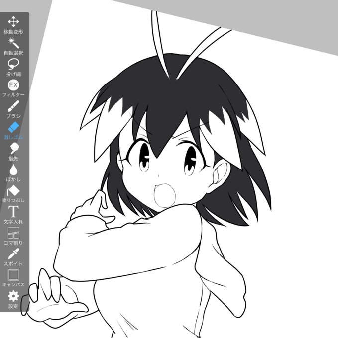 FANBOX用にこないだのふぶきちゃんを清書中 