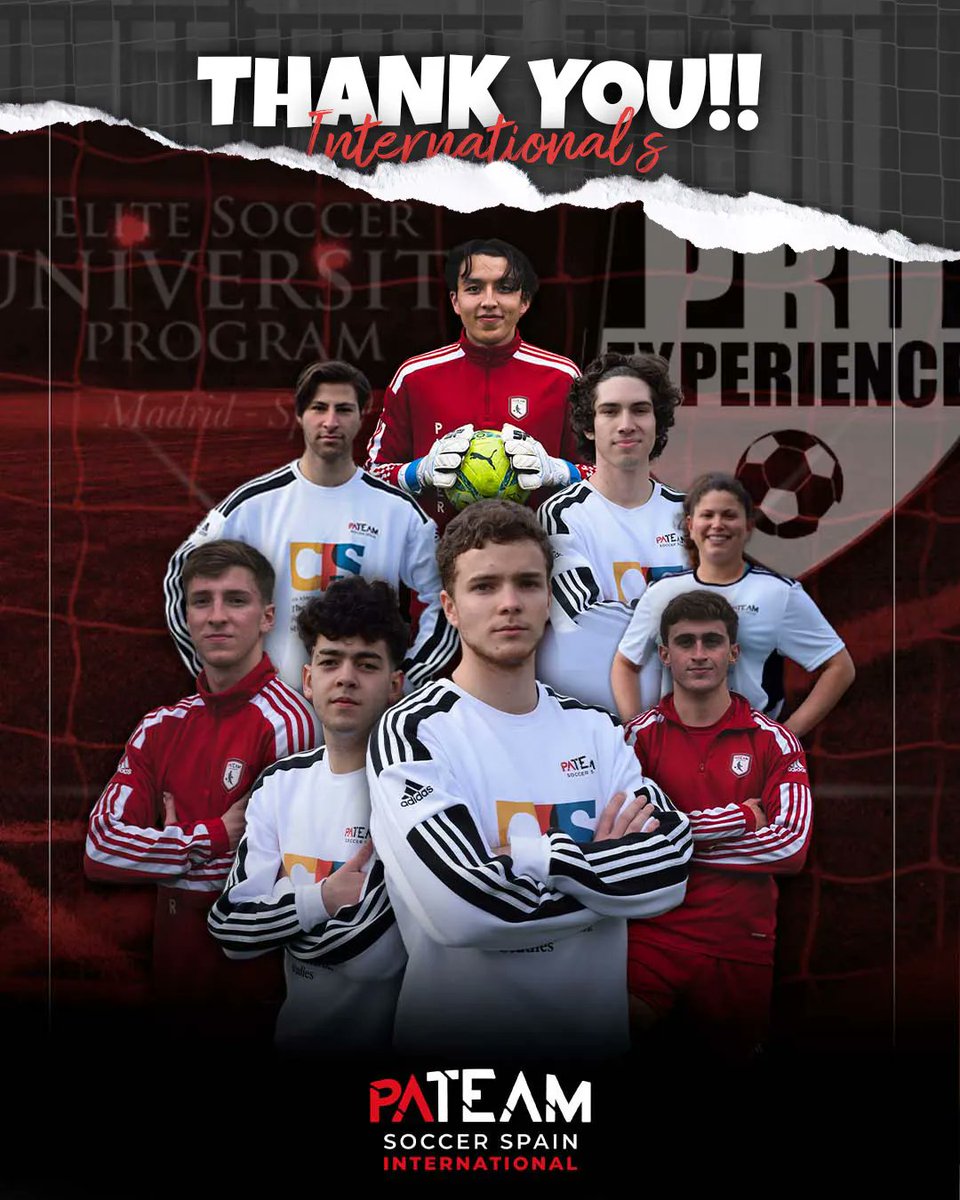 pateamsoccer's tweet photo. INTERNACIONAL ✈️ | Happy to work this season together! 🏟 Thank you all, see you soon to take it to the NEXT LEVEL!🔥 #TrainLikeAPro #ProExperience #InternationalSoccerProgram #PATeamSoccer #SomosPATeam #EliteSoccerUniversityProgram #CIS https://t.co/e9W7Dn3f9I