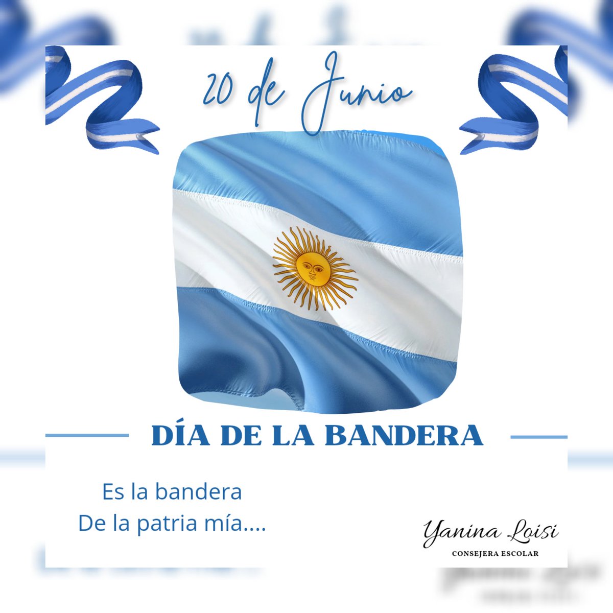 20 de Junio - Día de la Bandera 

Alta en el cielo a la más bella de todas las banderas 🇦🇷