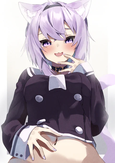 #絵かゆ 
#100日チャレンジ 
64日目、猫又おかゆ
おへそ 