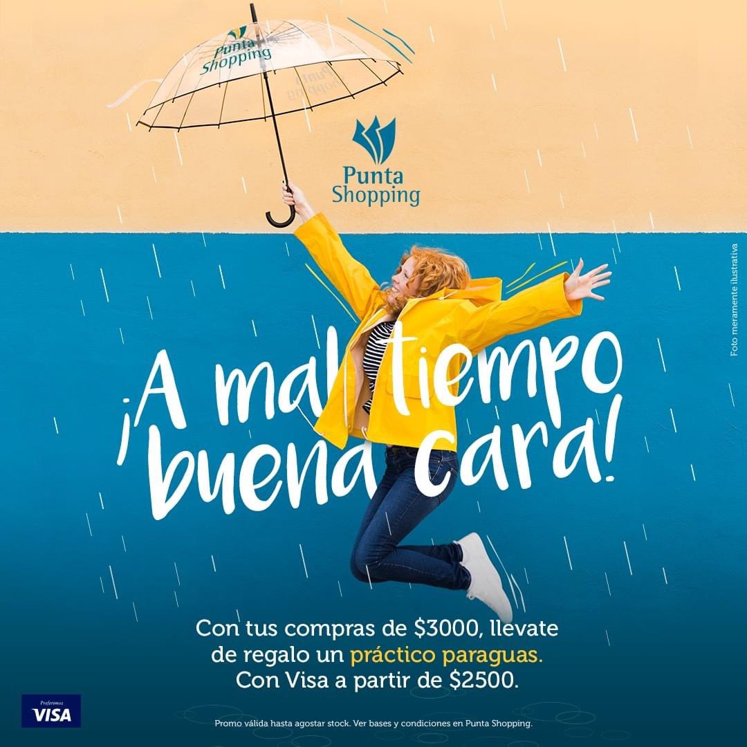 Punta Shopping on "Llega el invierno, más frío y la ☔️ ❄️ Pero al mal tiempo, le ponemos buena cara 😎 ☂️ Con tus compras de $3.000 llevate un práctico