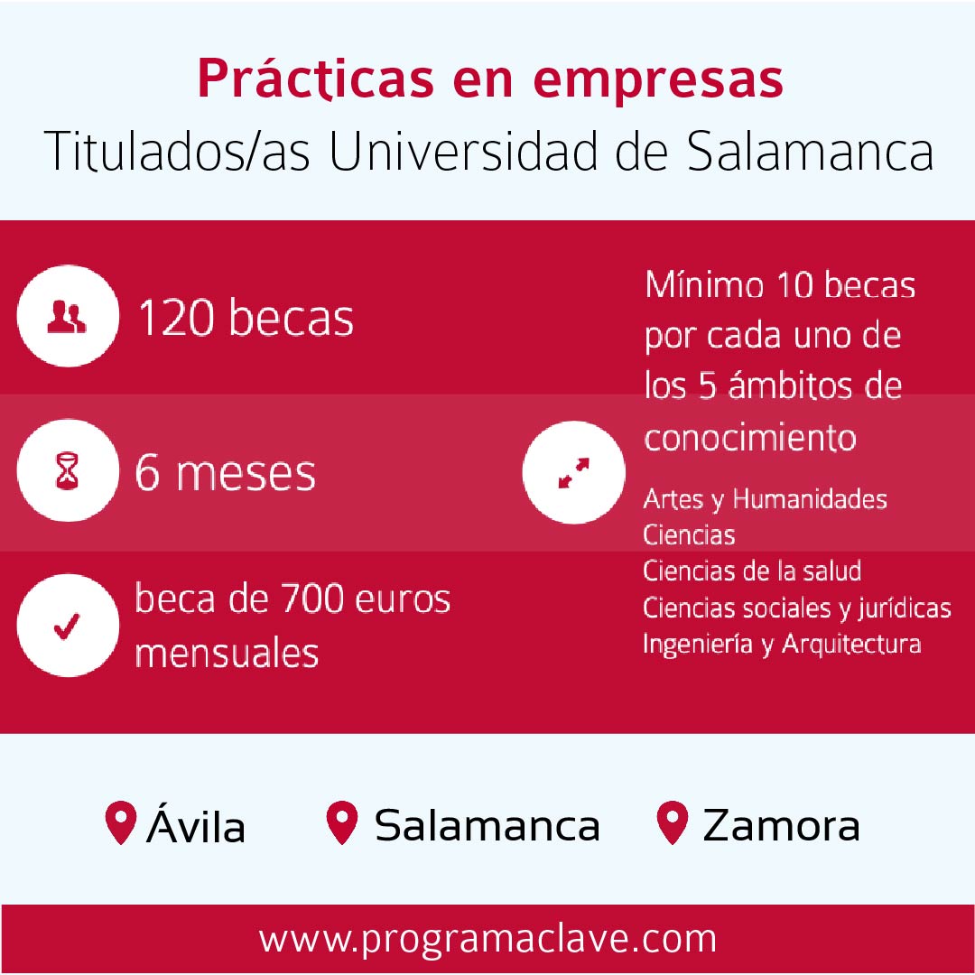 fgusal's tweet photo. #ProgramaClave | Si eres titulado de la @usal, consulta la oferta de prácticas remuneradas en empresas, entidades o instituciones privadas de #Ávila, #Zamora o #Salamanca.
ℹ️ https://t.co/2Ehs6QXBOK https://t.co/07ZvXKObhp