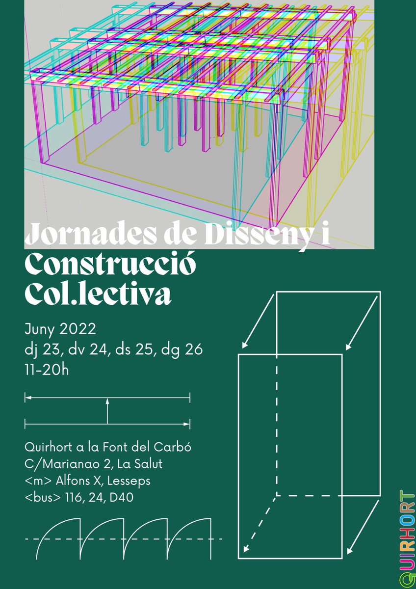 Estimats i estimades Quirhorteres🦋
Veniu a les properes jornades de construcció del xiringuito i més!
Aprofitarem el proper pont per posar més xulo el Quirhort 🐌🐞
Us hi esperem! 🌱🌸⚒️🧰