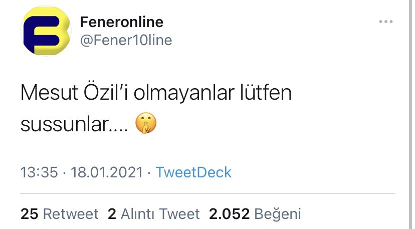 @Fener10line @MesutOzil1088 32 yaşında Arsenal'da 8 aydır forma giymeyen bitik mesut özil'i yıldız yapıp göklere çıkaranda sizlerdiniz..?
zaten kötü sistemsiz takımın içine bitik mesut'u  kurtarıcı diye getirdiniz 

şimdi siz susun ödeyin adamın maaşını oynamasın ne de olsa dünya yıldızı.