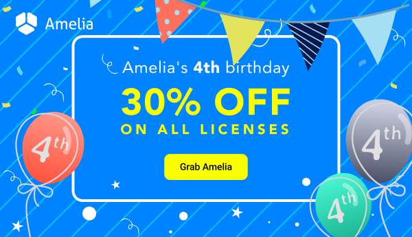 WPAmeliaBooking's tweet photo. Few hours left to grab your birthday deal with 30% OFF on all licenses!
https://t.co/KZ5OsHy5Tq
#wordpresswebiste #designtips #webdeveloper #webdevelopment #webdesign #plugin #wordpressplugin #booking #eventbooking #eventbookings #wpamelia_plugin #WordPress https://t.co/tL1x6fGCak