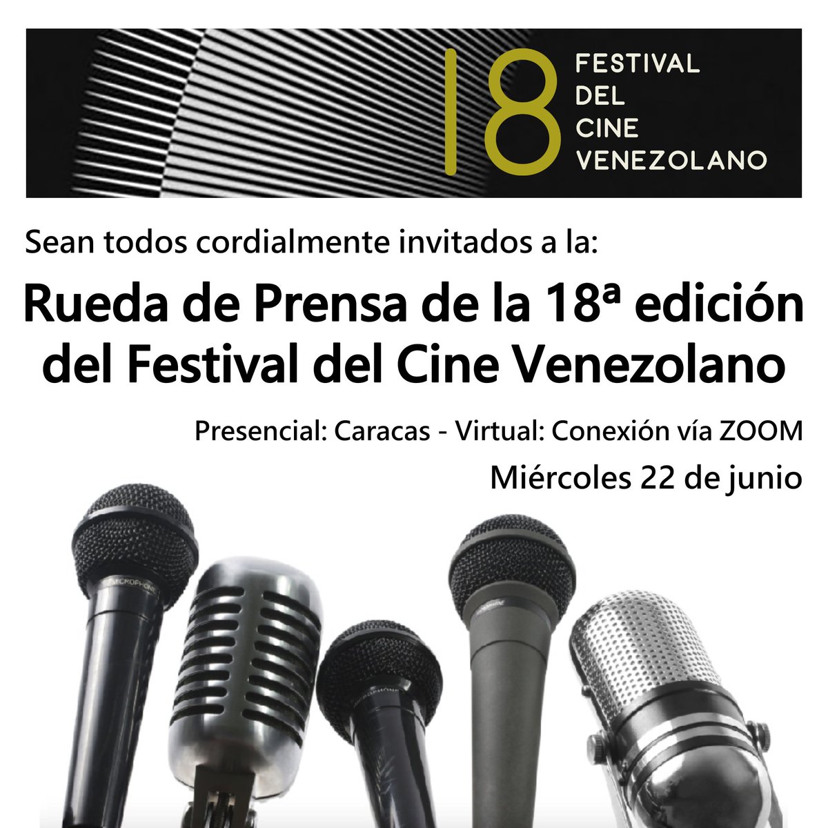 El Festival del Cine Venezolano realizará el encuentro con los medios de comunicación, de manera semipresencial, este miércoles 22 de junio.

Desde la capital de Venezuela anunciaremos para la prensa nacional e internacional, la selección oficial de películas en competencia,