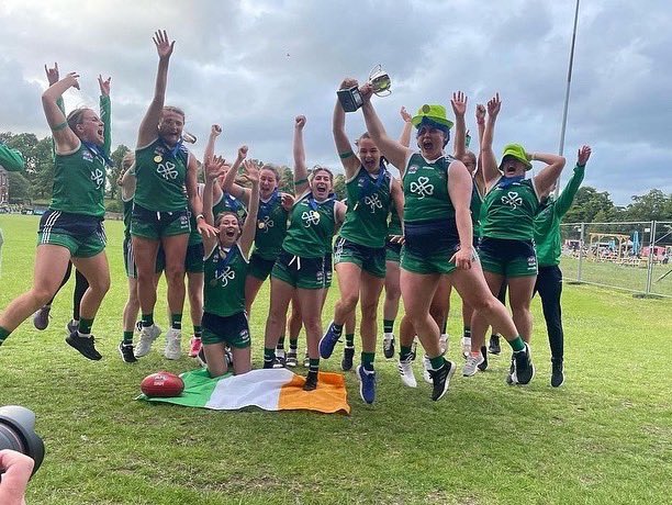 Congratulations 🥳 The Irish Banshees winning team - Euro Cup 2022 9’s Tournament #aflw #aflwomen #womenssport #womensfooty #afl #afleurope
