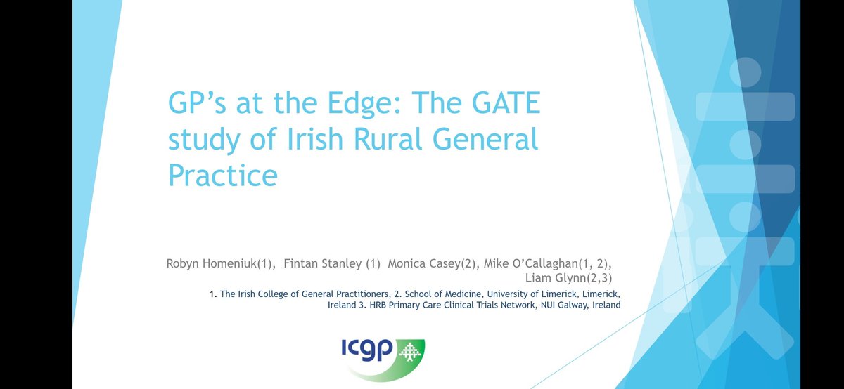 It was a privilege to present this research over the conference w my colleagues. I just wanted to thank the team, as well as the nurses and GPs who took part. I hope in the further dissemination of your experiences, we can help shape the future in Irish rural general practice.