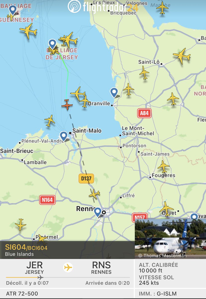 Berrezai's tweet photo. Ce lundi, premier vol #Jersey #Rennes avec la cie #BlueIslands 
▶️ Les îles anglo-normandes reliées en direct à la #Bretagne en 40 mn seulement 
▶️ La rotation est proposée deux fois par semaine, chaque lundi et vendredi 
#AVGeek #PaxEx
#ChannelIslands ✈️🇯🇪 https://t.co/nRhoDbmcWl