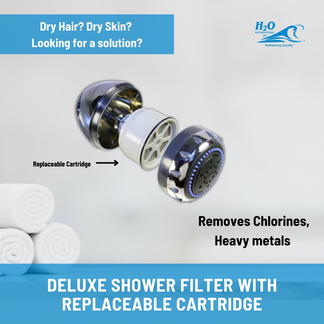 Dry Hair? Dry Skin? We may have the solution for you.

Our Deluxe Shower filter with a replaceable cartridge is designed to remove unwanted chemicals such as chlorine from your tap water.

#dryskin #dryhair #filteredwater #purifiedwater #shower #showerhead #showerfilter #water