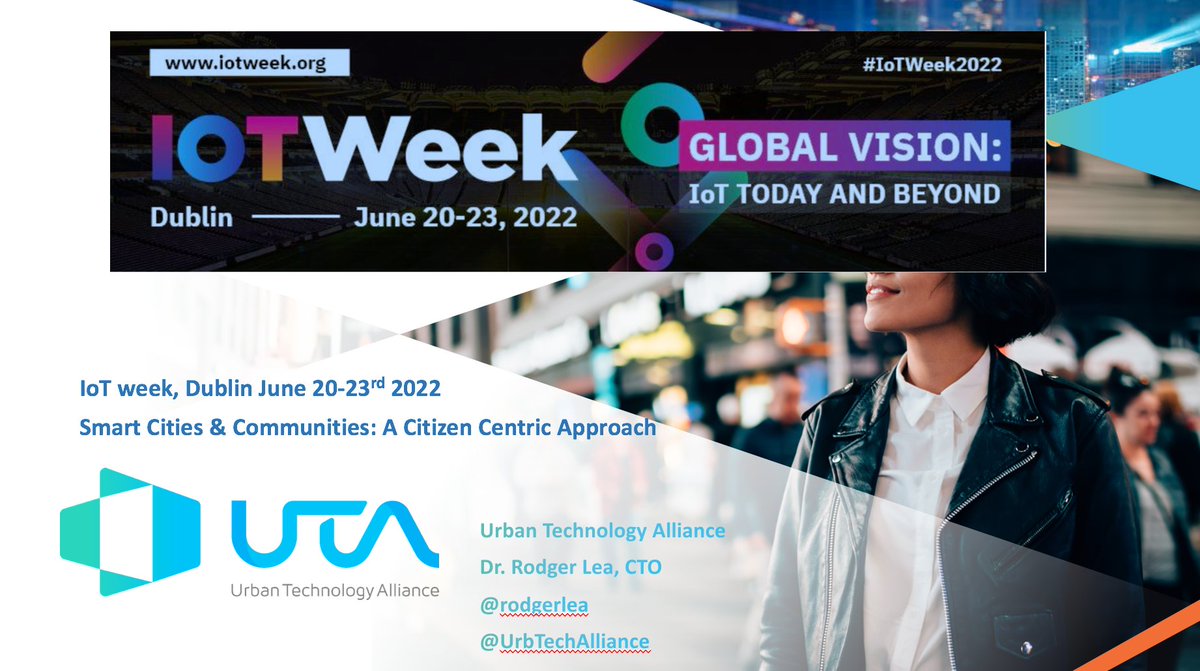 rodgerlea's tweet photo. On behalf of @UrbTechAlliance I'll be moderating a #SmartCity panel this Wednesday at #IoTWeek2022 Looking at how citizen engagement drives successful innovation - more details: https://t.co/3EOxudOmAh https://t.co/yhXK9y7jQc