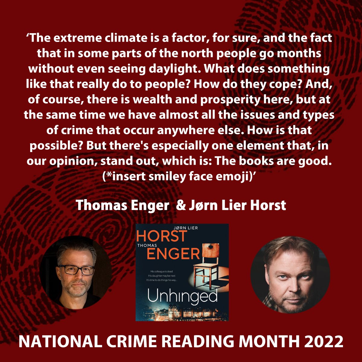 There's still two weeks of National Crime Reading Month left, and today we're thinking about translated crime fiction! Here's @OrendaBooks writing duo @EngerThomas and @LierHorst on the reasoning behind our appetite for Nordic Noir!