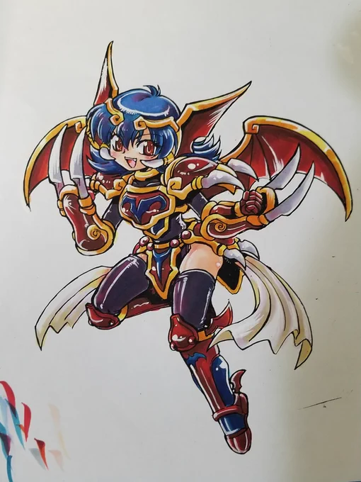 コーモリ🦇とクモ🕷️
その昔、河本ひろし先生の「天空戦記シュラト◆オリジナルコミック 黒衣の哀鬪」に、お手伝いでデザインさせて頂いたゲスト敵キャラ達絵を
後に、同人カードゲーム用に新規に描き直した絵が出てきた🐾

ややこしい(^^; https://t.co/CFUNhOd99I