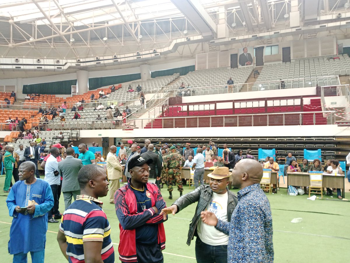 Few hours to vote counting,the military has been deployed at the multi purpose sports complex.