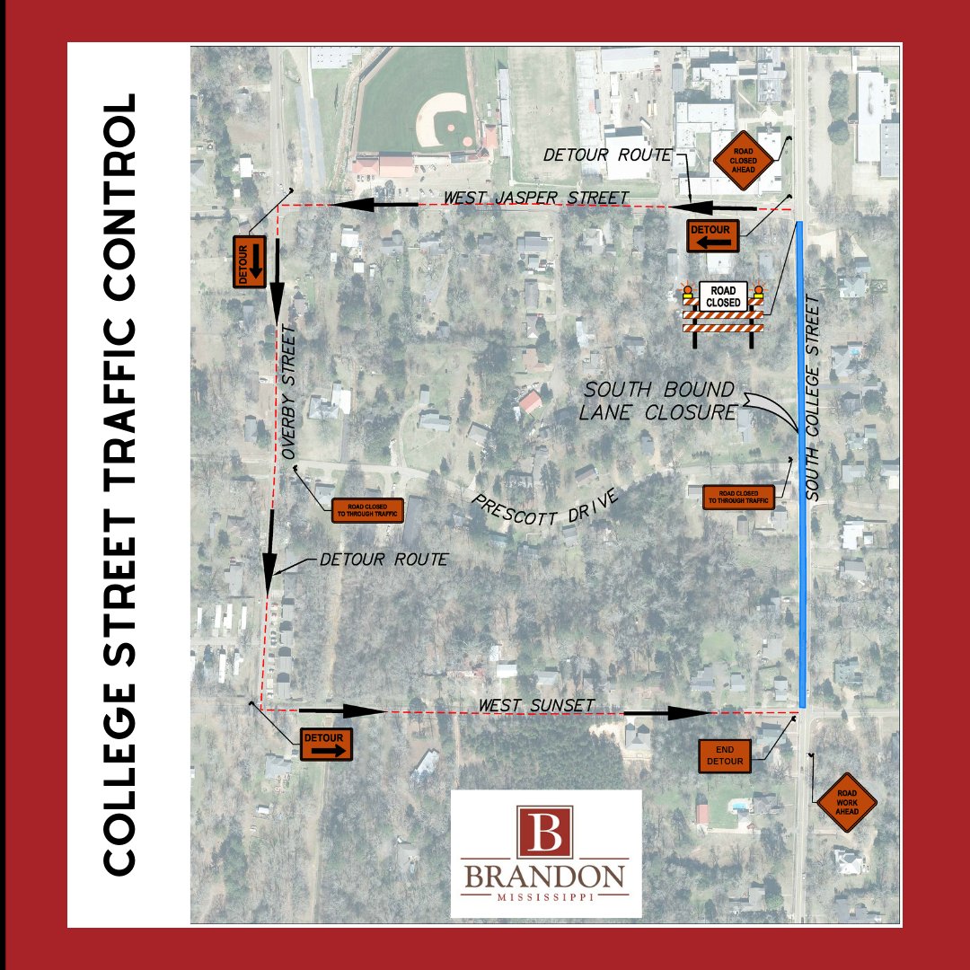 Beginning Mon, June 20, 2022, the Southbound lane of College St will be closed from Jasper St to Sunset Dr. This lane closure is due to construction related to the College St Waterline Improvement Project. We are anticipating this lane closure to last approximately 5 weeks.