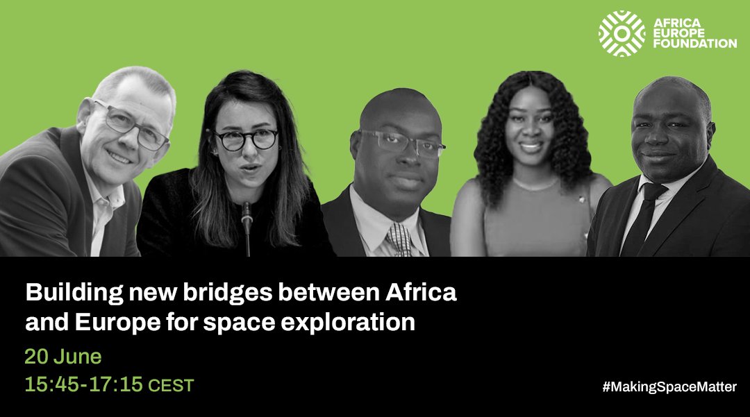 AfricaEuropeFdn's tweet photo. Meet our panelists for the Talking Africa-Europe Special Dialogue on Building new bridges between Africa and Europe for Space Exploration.
Tune in for an insightful discussion on the future of space! 🚀
🔗- https://t.co/hYpB8TLh4c
#MakingSpaceMatterSummit 
#ReimagineAfricaEurope https://t.co/x4MnOlprmn