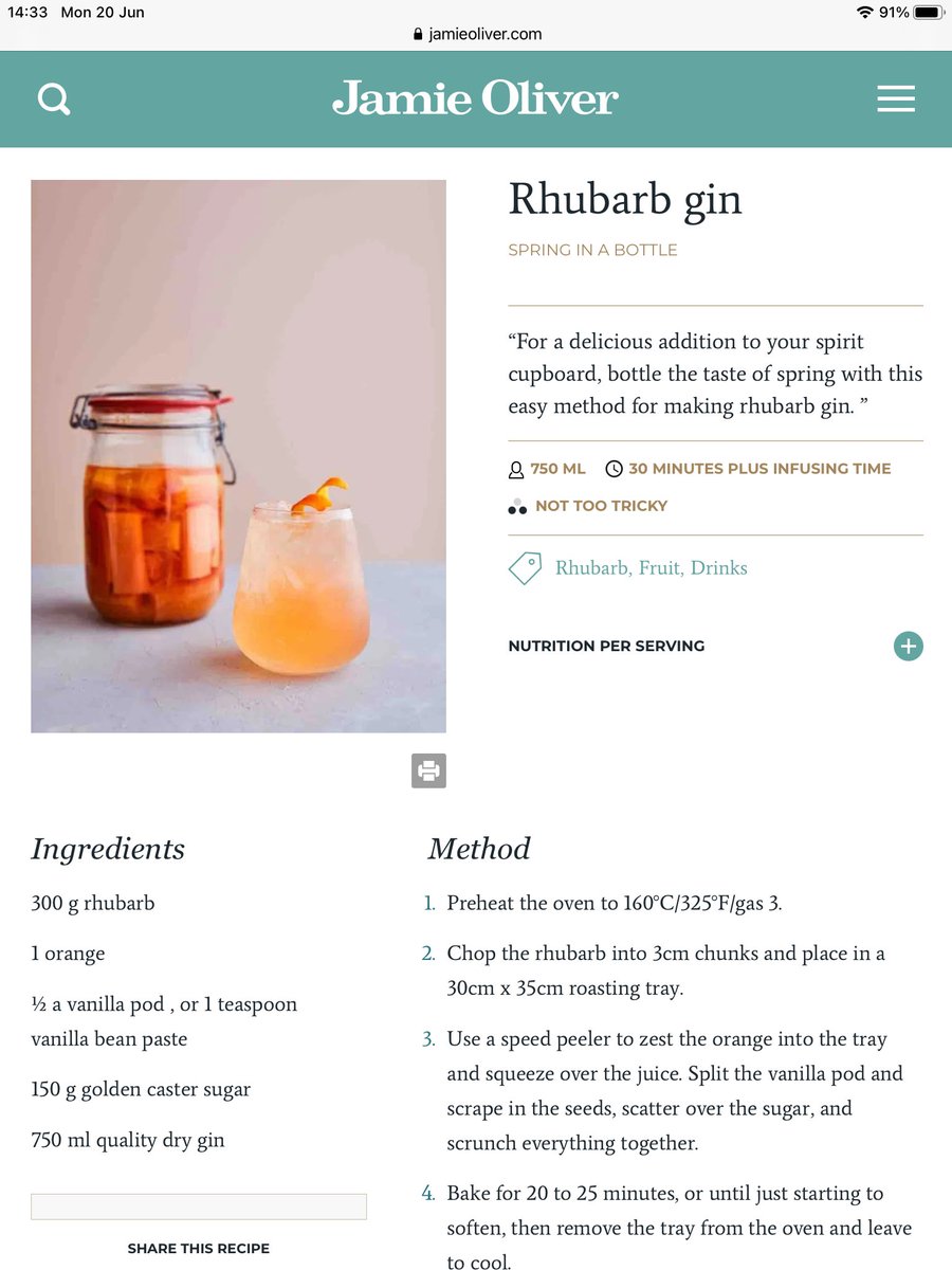 e_hoddy's tweet photo. Making @jamieoliver rhubarb gin!   Whoop whoop. I used a good sized orange to bake the rhubarb,sugar,vanilla. Do I add all the remaining orange juice to litre bottle with the gin, or just the baked rhubarb? https://t.co/f24i5YR9j7