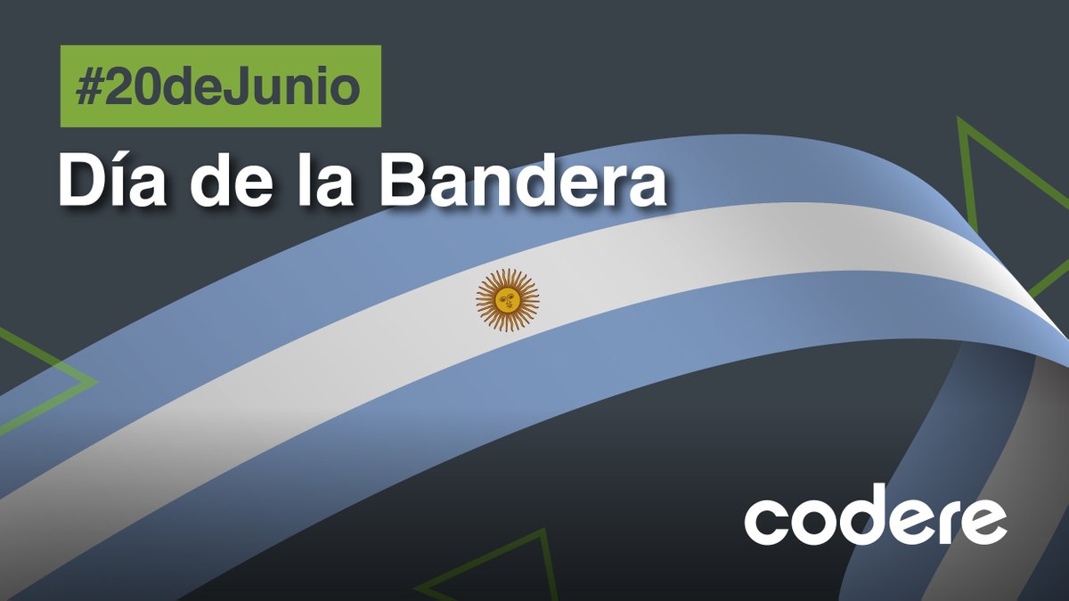 codereAr's tweet image. Hoy se celebra el día de la bandera argentina, en conmemoración a su creador, Manuel Belgrano, quien falleció el 20 de junio de 1820.

¡Feliz #DiaDeLaBandera! 🇦🇷

#SomosEquipo
#SomosCodere
#20deJunio