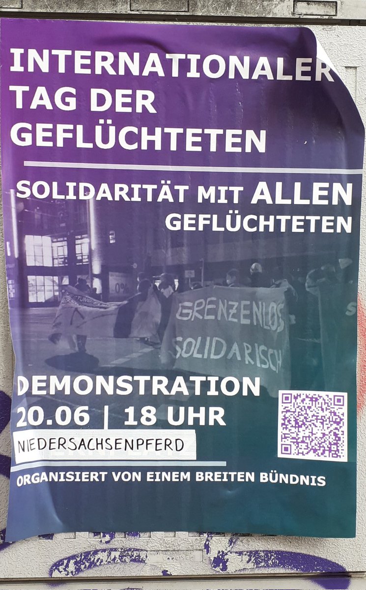 #Schutzfüralle
Zum #Weltfluechtlingstag gibt es zahlreiche Kundgebungen um für Solidarität mit und Hilfe für ALLE Geflüchteten zu demonstrieren. 
In #Hannover beginnt die Demo um 18 Uhr am Niedersachsenpferd vorm Uni-Hauptgebäude.