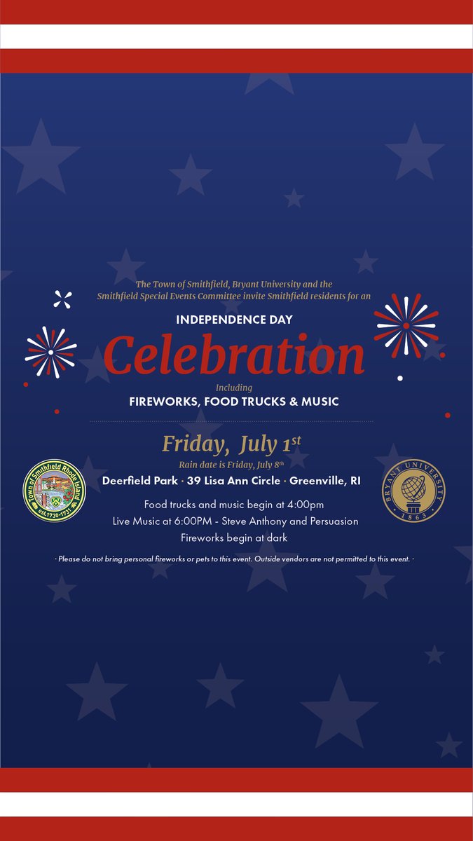 Smithfield Annual 4th. of July Celebration Event - Friday, July 1, 2022.